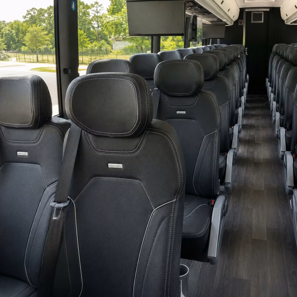 56 passenger charter bus inside