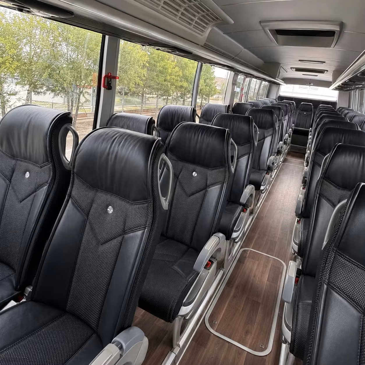 irving charter bus rental interior